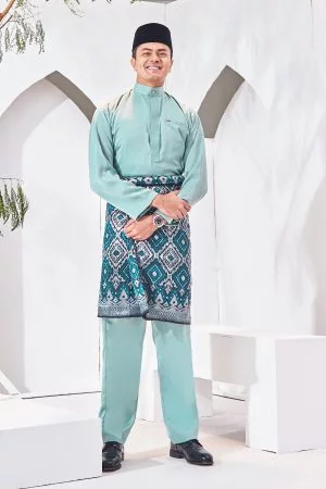 Baju Melayu Isa Slim Fit - Nevada Teal