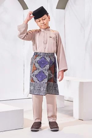 Baju Melayu Isa Slim Fit Kids - Khaki