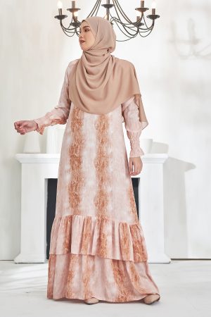 Dress Qistina - Saddle Brown