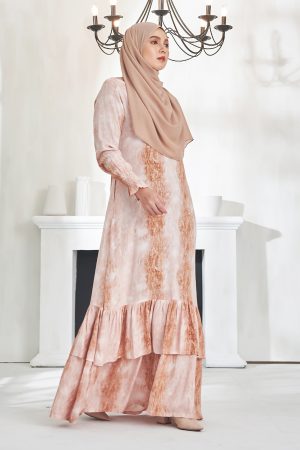 Dress Qistina - Saddle Brown