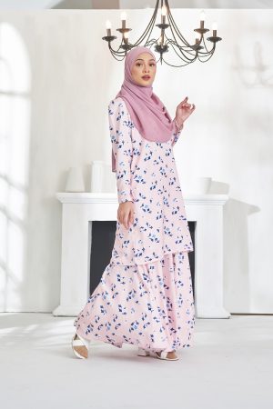 Baju Kurung Puffy Aileen - Lemonade Pink