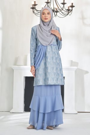 Baju Kurung Athilah - Steel Blue