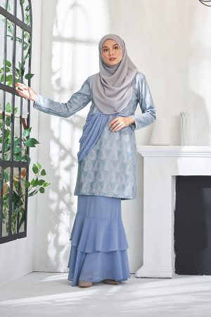 Baju Kurung Athilah - Steel Blue