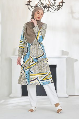 Tunic Qaireen - Earthy Blue