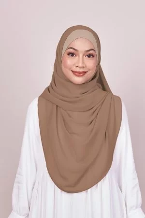 Shawl With Attached Inner Vena Valily X MCC - Peanut Brown