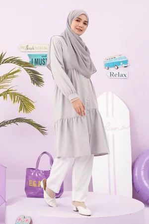 Blouse Uqasha Laluna X MCC - Light Grey