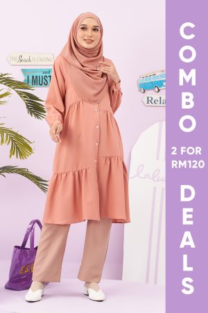 Blouse Uqasha Laluna X MCC - Salmon Pink