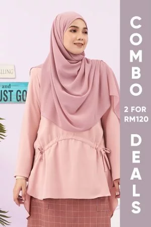 Blouse Ulfah Laluna X MCC - Pastel Pink