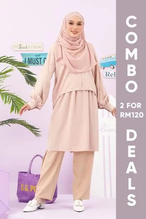 Blouse Ufairah Laluna X MCC - Sandy Pink