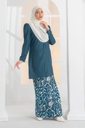 Baju Kurung Kedah Puffy Lucy Laluna X MCC - Emerald Green