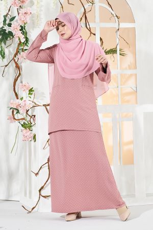 Baju Kurung Bonni - Dusty Pink