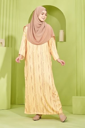 Kaftan Ulfaisya Laluna X MCC - Yellow Brown