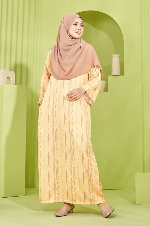 Kaftan Ulfaisya Laluna X MCC - Yellow Brown