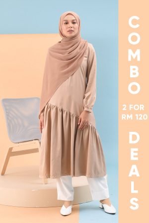 Long Top Ruffle Lyna Laluna X MCC - Light Nude