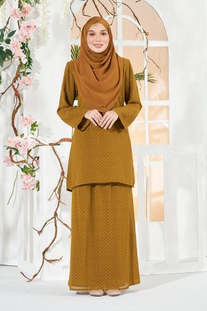 Baju Kurung Bonni - Dark Mustard