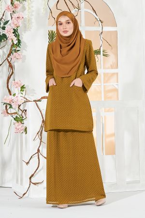 Baju Kurung Bonni - Dark Mustard