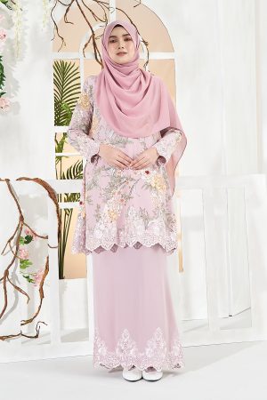 Baju Kurung Belva - Pastel Pink