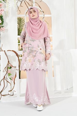 Baju Kurung Belva - Pastel Pink