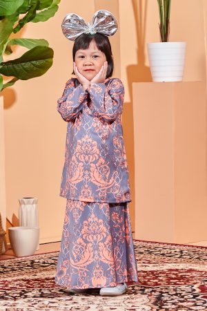 Baju Kurung Moden Zayda Kids - Plum Purple