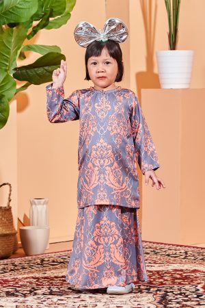 Baju Kurung Moden Zayda Kids - Plum Purple