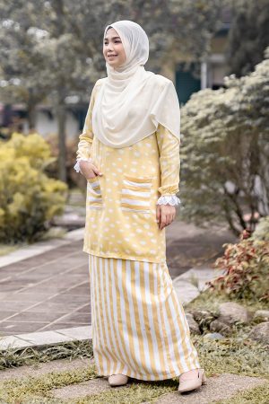 Baju Kurung Dasha Laluna X MCC - Custard Blonde