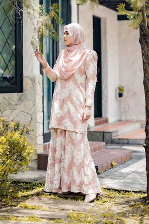 Baju Kurung Puffy Avelyn - Puff Salmon