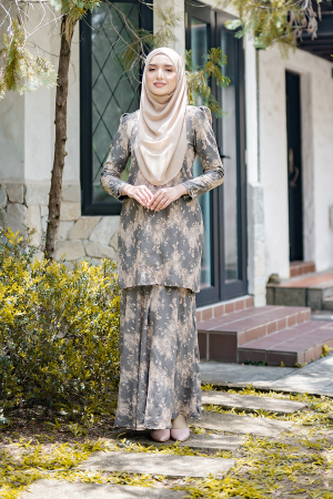 Baju Kurung Puffy Avelyn - Dim Grey