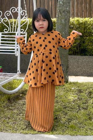 Baju Kurung Alysa Kids  - Rust Brown