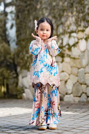 Baju Kurung Adeline Kids - Crepe Pink