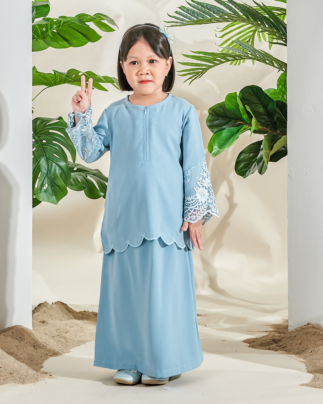 Baju Kurung Atrena Kids – Baby Blue – MuslimahClothing.Com