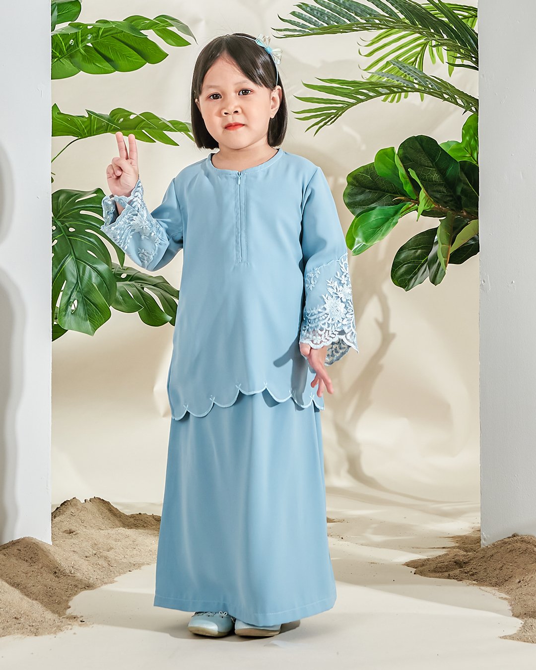 Baju Kurung Atrena Kids – Baby Blue – MuslimahClothing.Com