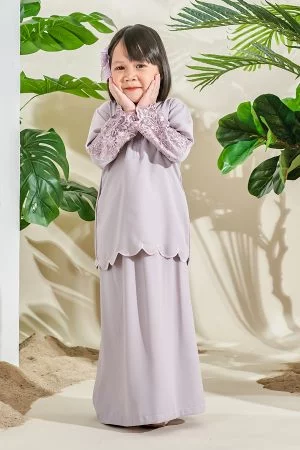 Baju Kurung Atrena Kids - Soft Lilac