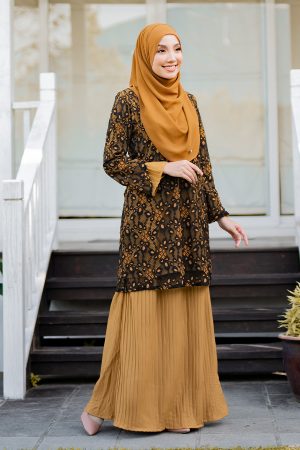 Baju Kurung Lace Arabel - Merigold Black