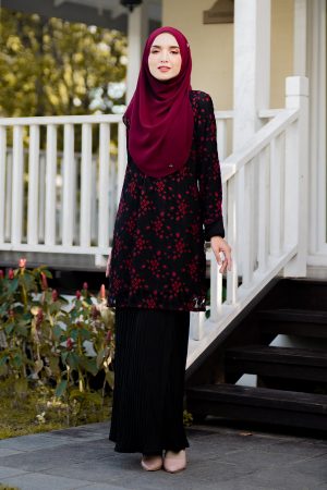 Baju Kurung Lace Arabel - Ruby Black