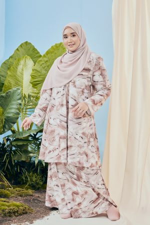 Baju Kurung Pahang Kozi Kiava - Teak Brown