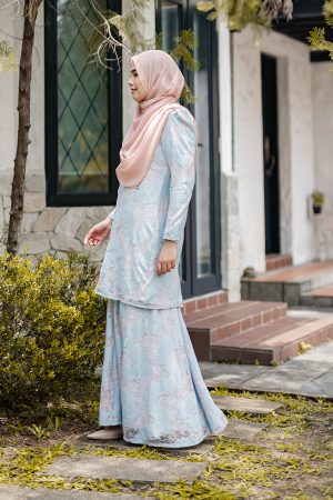 Baju Kurung Puffy Avelyn - Maya Blue