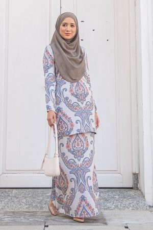 Baju Kurung Moden Zelda - Artichoke Grey