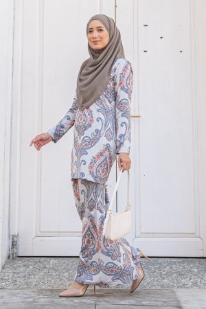 Baju Kurung Moden Zelda - Artichoke Grey