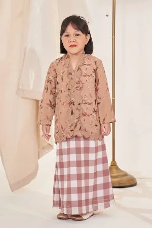 Baju Kurung Esha Kids - Peachy Pink