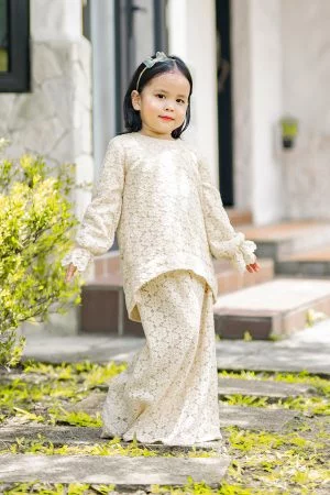 Baju Kurung Affera Kids - Ivory Cream