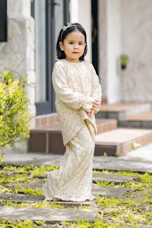 Baju Kurung Affera Kids - Ivory Cream