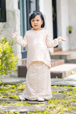 Baju Kurung Affera Kids - Peachy Pink