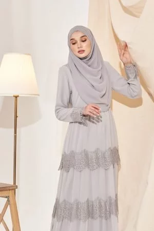 Dress Lace Eliza - Pearl Grey