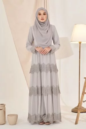 Dress Lace Eliza - Pearl Grey