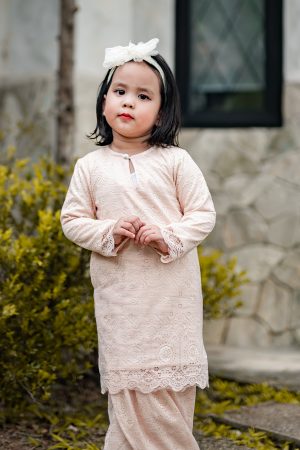 Baju Kurung Aldora Kids - Soft Peachy