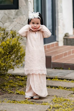 Baju Kurung Aldora Kids - Soft Peachy