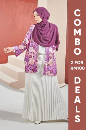 Kimono Cardi Latice Laluna X MCC - Heather Purple