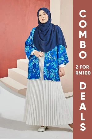 Kimono Cardi Latice Laluna X MCC - Royal Blue