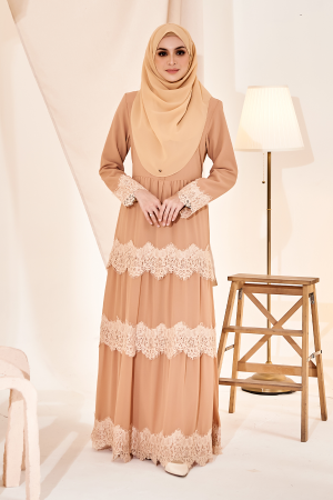 Dress Lace Eliza - Apricot Cream