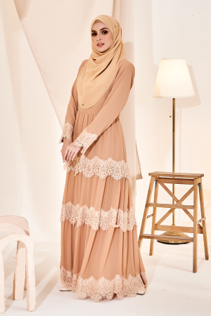 Dress Lace Eliza - Apricot Cream